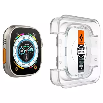 Gehärtetes Glas Spigen Glas.tr "ez Fit" 2er-Pack Apple Watch Ultra (49 mm) Klar