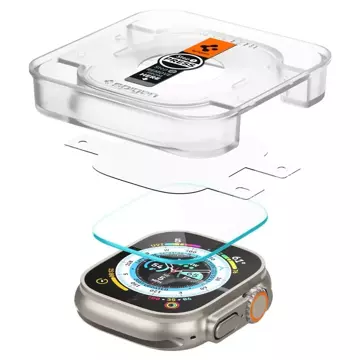 Gehärtetes Glas Spigen Glas.tr "ez Fit" 2er-Pack Apple Watch Ultra (49 mm) Klar