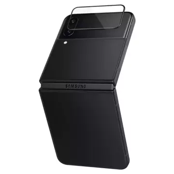 Gehärtetes Glas Spigen Glass FC "EZ FIT" Rahmenfolie 2er-Pack für Samsung Galaxy Z Flip 4 Schwarz