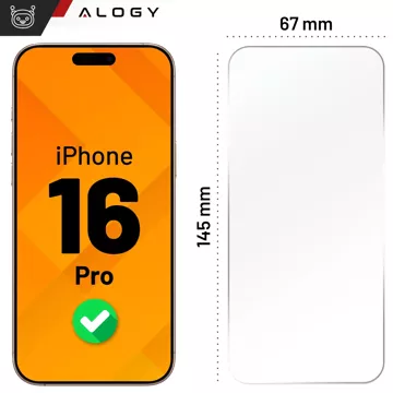 Gehärtetes Glas für Apple iPhone 16 Pro Displayschutzfolie 9H Alogy Heavy Pro™️