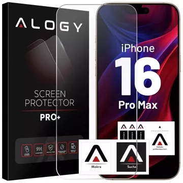 Gehärtetes Glas für Apple iPhone 16 Pro Max Displayschutzfolie 9H Alogy Heavy Pro™️