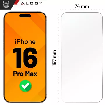 Gehärtetes Glas für Apple iPhone 16 Pro Max Displayschutzfolie 9H Alogy Heavy Pro™️