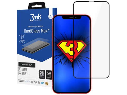 Gehärtetes Glas für den Bildschirm von 3mk HardGlass Max für Apple iPhone 13 Black