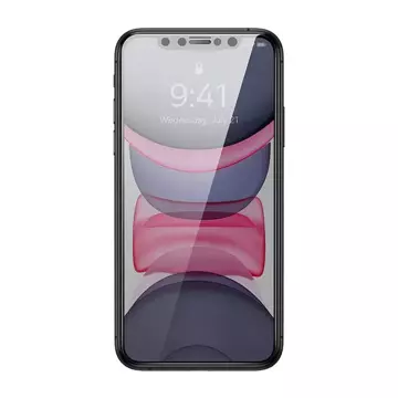 Gehärtetes Glas mit 0,3 mm Baseus Blickschutzfilter für iPhone 11/XR