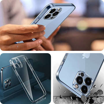 Gepanzerte Hülle Alogy Hybrid Case mit Kameraabdeckung für Apple iPhone 12 Pro Clear Glass