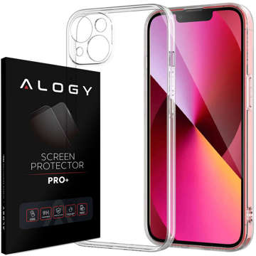 Gepanzerte Hülle Alogy Hybrid Case mit Kameraabdeckung für Apple iPhone 13 Mini Clear Glass