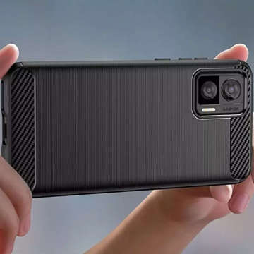 Gepanzerte Schutzhülle TPU Carbon Case Gehäuse für Motorola Edge 30 Neo Black Glass Hofi