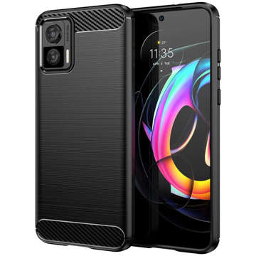 Gepanzerte Schutzhülle TPU Carbon Case Gehäuse für Motorola Edge 30 Neo Black Glass Hofi