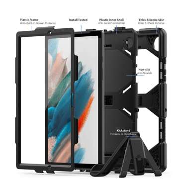 Gepanzerte Überlebenshülle für Samsung Galaxy Tab A8 10.5 X200 / X205 Schwarz