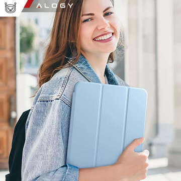 Glashülle für Apple iPad 10. Generation. 10,9" 2022 Tablet-Hülle Alogy Smart Case Bleistifthalter Blau