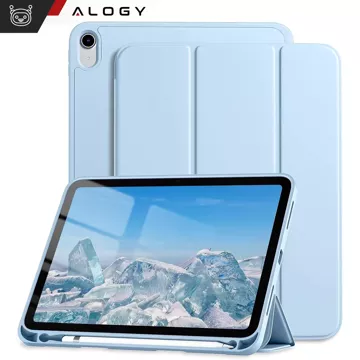 Glashülle für Apple iPad 10. Generation. 10,9" 2022 Tablet-Hülle Alogy Smart Case Bleistifthalter Blau