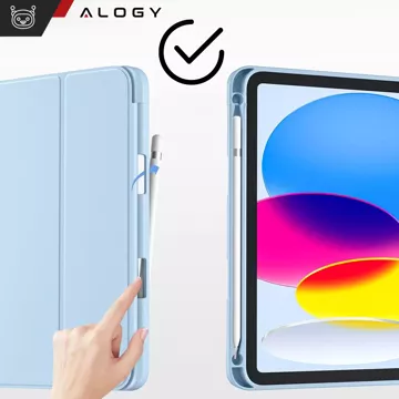 Glashülle für Apple iPad 10. Generation. 10,9" 2022 Tablet-Hülle Alogy Smart Case Bleistifthalter Blau