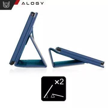 Glashülle für Lenovo Tab M11 10,95 Zoll TB330FU/TB330XU/TB331FC Stand-Cover-Abdeckung mit Flip für Tablet-Hülle Alogy, Marineblau, Stylus-frei