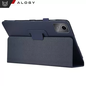 Glashülle für Lenovo Tab M11 10,95 Zoll TB330FU/TB330XU/TB331FC Stand-Cover-Abdeckung mit Flip für Tablet-Hülle Alogy, Marineblau, Stylus-frei