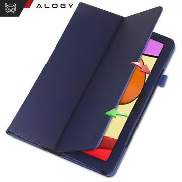 Glashülle für Lenovo Tab M11 10,95 Zoll TB330FU/TB330XU/TB331FC Stand-Cover-Abdeckung mit Flip für Tablet-Hülle Alogy, Marineblau, Stylus-frei