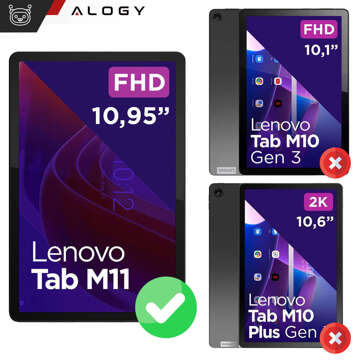 Glashülle für Lenovo Tab M11 10,95 Zoll TB330FU/TB330XU/TB331FC Stand-Cover-Abdeckung mit Flip für Tablet-Hülle Alogy, Marineblau, Stylus-frei