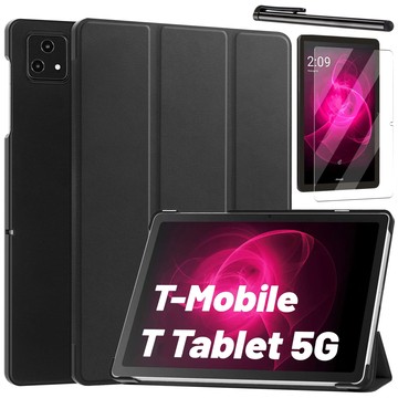 Glashülle für T-Mobile T Tablet 5G 10,36 Zoll Tablet-Hülle Alogy Book Cover Case Schwarz Stylus Free