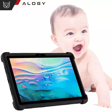 Glashülle für TCL TAB 10 Gen2 8496G 10,36 Zoll 10,4 Tablet-Hülle, Silikon, Alogy Standhülle, Schwarz, Stylus gratis