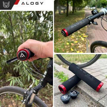 Griffe, Fahrradgriffe, Fahrradlenkergriffe, ergonomisch, rutschfest, vibrationsreduzierend für das Alogy-Fahrrad [2 Stk.] Schwarz und Rot