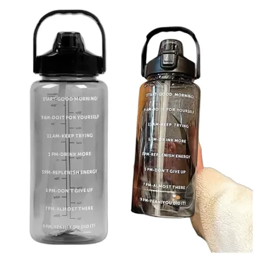 Große Glasflasche Wasserflasche Trinkgetränke Alogy Motivational Messbecher 1l 1000ml Silikonhülle Olive