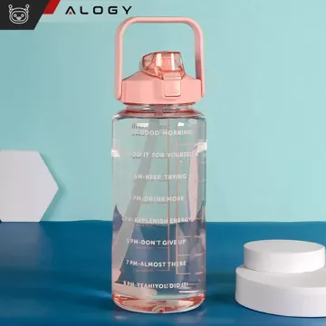 Große Glasflasche Wasserflasche Trinkgetränke Alogy Motivational Messbecher 1l 1000ml Silikonhülle Olive