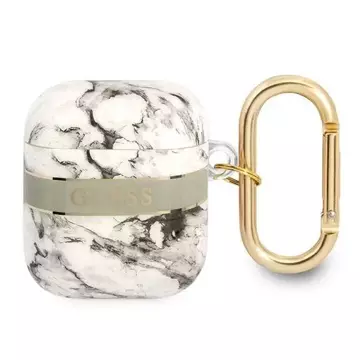 Guess GUA2HCHMAG AirPods decken die Szary/Grey Marble Strap Collection ab