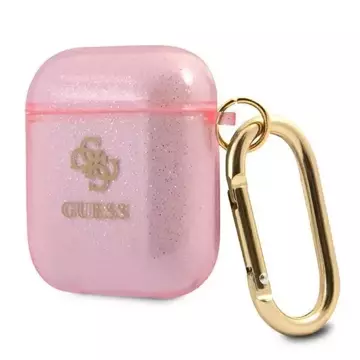 Guess GUA2UCG4GP AirPods decken die różowy/pink Glitter Collection ab