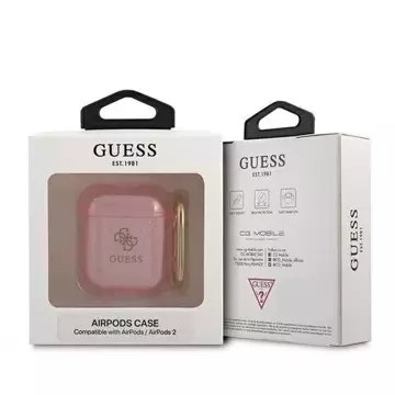 Guess GUA2UCG4GP AirPods decken die różowy/pink Glitter Collection ab