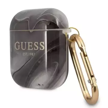 Guess GUA2UNMK AirPods decken Czarny/Black Marble Collection ab