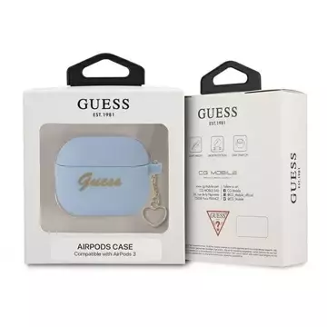 Guess GUA3LSCHSB AirPods 3 Cover niebieski/blue Silicone Charm Collection