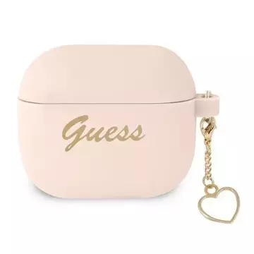 Guess GUA3LSCHSP AirPods 3 Cover różowy/pink Silicone Charm Collection