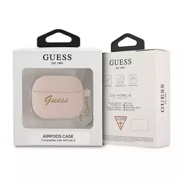 Guess GUA3LSCHSP AirPods 3 Cover różowy/pink Silicone Charm Collection