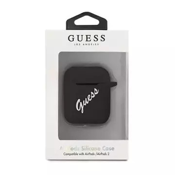 Guess GUACA2LSVSBW AirPods Abdeckung schwarz und weiß / schwarz weiß Silikon Vintage