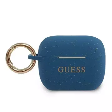 Guess GUACAPSILGLBL AirPods Pro Cover niebieski/blue Silicone Glitter