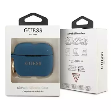 Guess GUACAPSILGLBL AirPods Pro Cover niebieski/blue Silicone Glitter