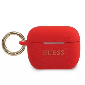 Guess GUACAPSILGLRE AirPods Pro-Abdeckung Czerwony/Red Silicone Glitter