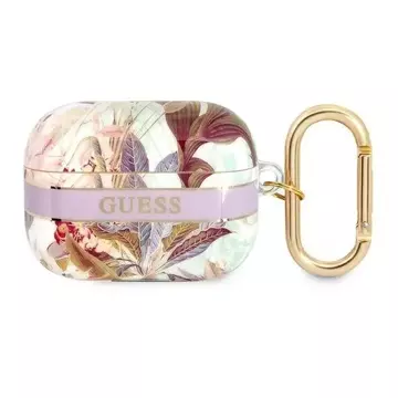 Guess GUAPHHFLU AirPods Pro cover fioletowy/lila Flower Strap Collection