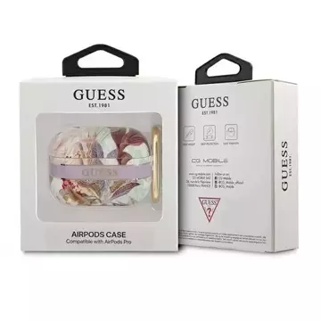 Guess GUAPHHFLU AirPods Pro cover fioletowy/lila Flower Strap Collection