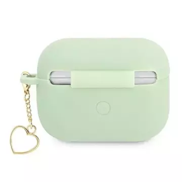 Guess GUAPLSCHSN AirPods Pro Cover zielony/green Silicone Charm Heart Collection