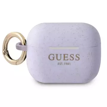 Guess GUAPSGGEU AirPods Pro-Abdeckung purpurowy/lila Silikon-Glitter