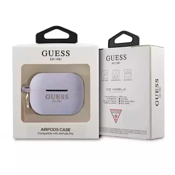 Guess GUAPSGGEU AirPods Pro-Abdeckung purpurowy/lila Silikon-Glitter