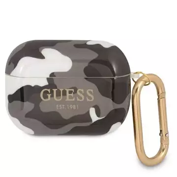 Guess GUAPUCAMG AirPods Pro Cover Czarny/Black Camo Collection