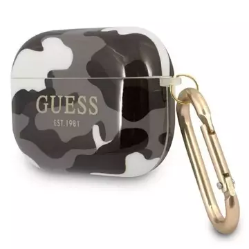 Guess GUAPUCAMG AirPods Pro Cover Czarny/Black Camo Collection