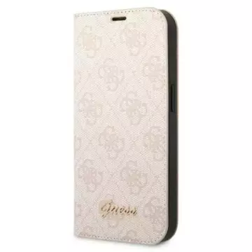 Guess GUBKP14LHG4SHP Hülle für Apple iPhone 14 Pro 6.1" Pink/Pink Book 4G Vintage Gold Logo