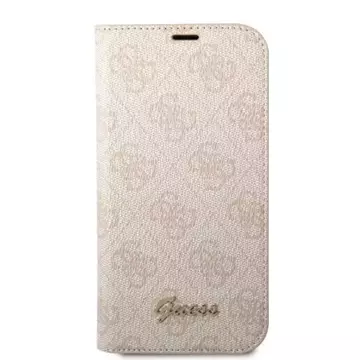 Guess GUBKP14LHG4SHP Hülle für Apple iPhone 14 Pro 6.1" Pink/Pink Book 4G Vintage Gold Logo