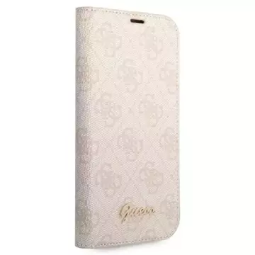 Guess GUBKP14LHG4SHP Hülle für Apple iPhone 14 Pro 6.1" Pink/Pink Book 4G Vintage Gold Logo