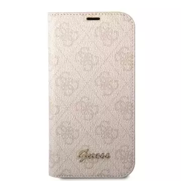 Guess GUBKP14SHG4SHP Hülle für Apple iPhone 14 6.1" Pink/Pink Book 4G Vintage Gold Logo