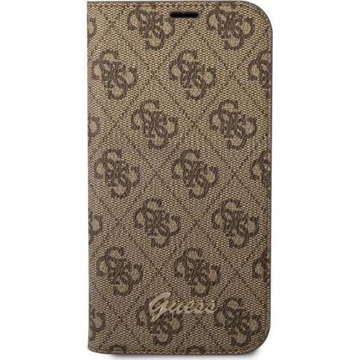 Guess GUBKP14XHG4SHW Hülle für Apple iPhone 14 Pro Max 6,7" Braun/Braun Buch 4G Vintage Gold Logo