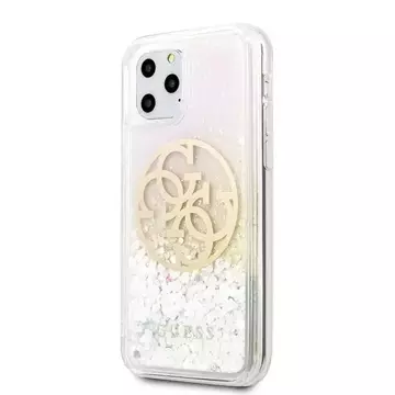 Guess GUHCN58LGIRGP iPhone 11 Pro Hartschalenetui Gradient Liquid Glitter Circle Logo