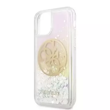 Guess GUHCN58LGIRGP iPhone 11 Pro Hartschalenetui Gradient Liquid Glitter Circle Logo